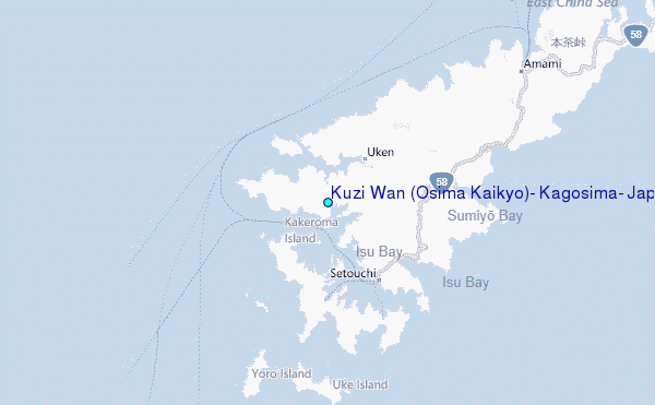 Kuzi Wan (Osima Kaikyo), Kagosima, Japan Tide Station Location Map