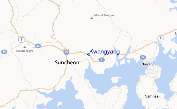 Kwangyang Tide Station Location Map