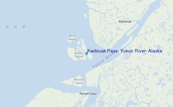Kwikluak Pass, Yukon River, Alaska Tide Station Location Map