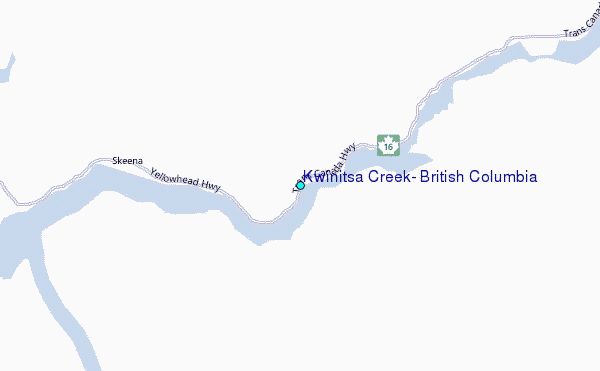 Kwinitsa Creek, British Columbia Tide Station Location Map