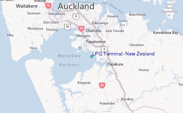 LPG Terminal, New Zealand Tide Station Location Map