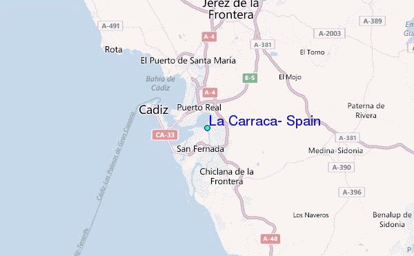 La Carraca, Spain Tide Station Location Map