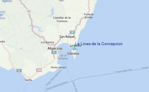 La Linea de la Concepcion Tide Station Location Map