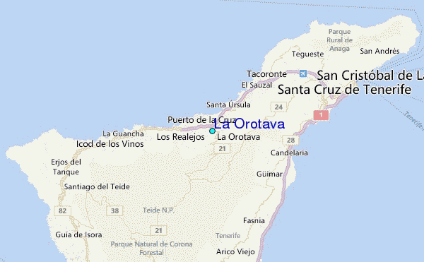 La Orotava Tide Station Location Map