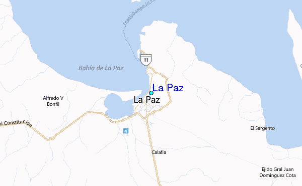 La Paz Tide Station Location Map