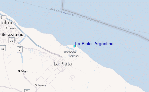 La Plata, Argentina Tide Station Location Map