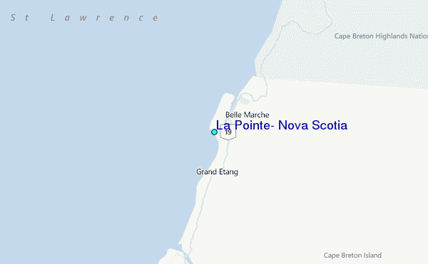 La Pointe, Nova Scotia Tide Station Location Map