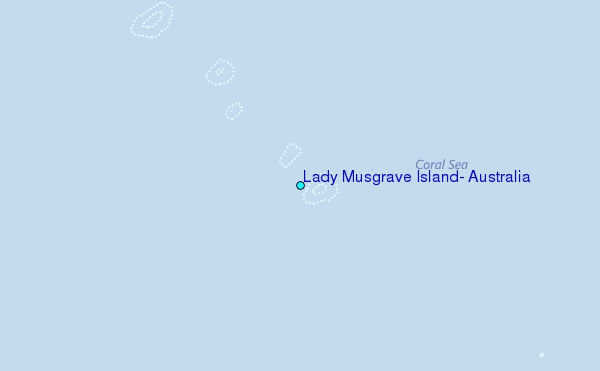 Lady Musgrave Island, Australia Tide Station Location Map