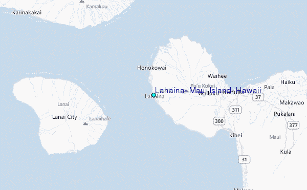 Lahaina, Maui Island, Hawaii Tide Station Location Map