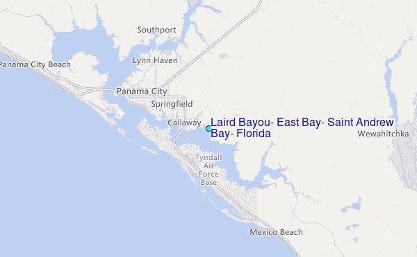 Laird Bayou, East Bay, Saint Andrew Bay, Florida Tide Station Location Map