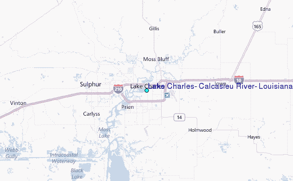 Lake Charles, Calcasieu River, Louisiana Tide Station Location Map
