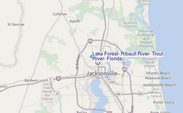 Lake Forest, Ribault River, Trout River, Florida Tide Station Location Map