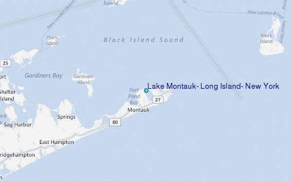 Lake Montauk, Long Island, New York Tide Station Location Map