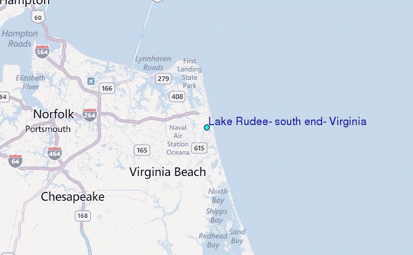 Lake Rudee, south end, Virginia Tide Station Location Map