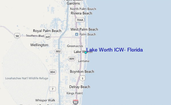 Lake Worth ICW, Florida Tide Station Location Map