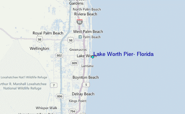 Lake Worth Pier, Florida Tide Station Location Map