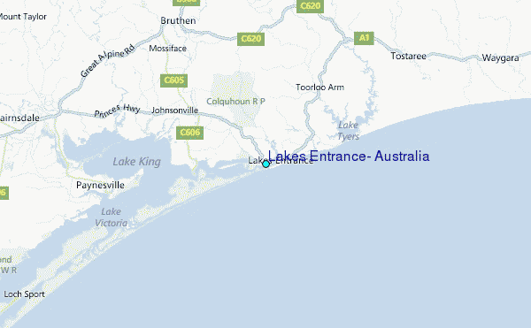 Lakes Entrance, Australia Tide Station Location Map