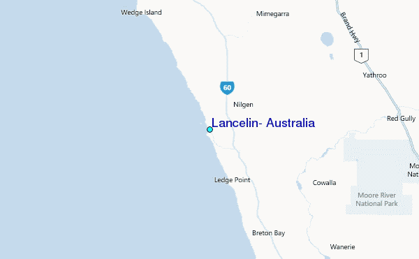 Lancelin, Australia Tide Station Location Map