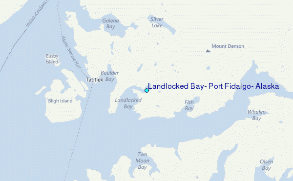 Landlocked Bay, Port Fidalgo, Alaska Tide Station Location Map