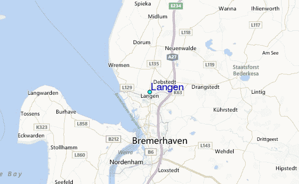 Langen Tide Station Location Map