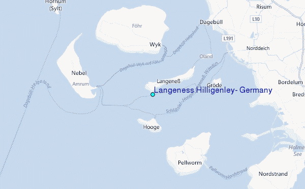 Langeness Hilligenley, Germany Tide Station Location Map