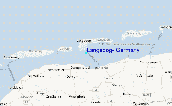 Langeoog, Germany Tide Station Location Map