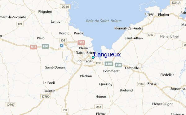 Langueux Tide Station Location Map