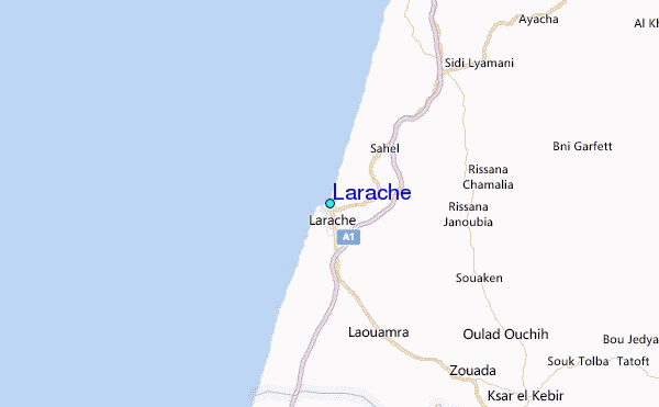 Larache Tide Station Location Map