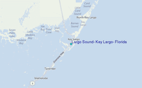 Largo Sound, Key Largo, Florida Tide Station Location Map