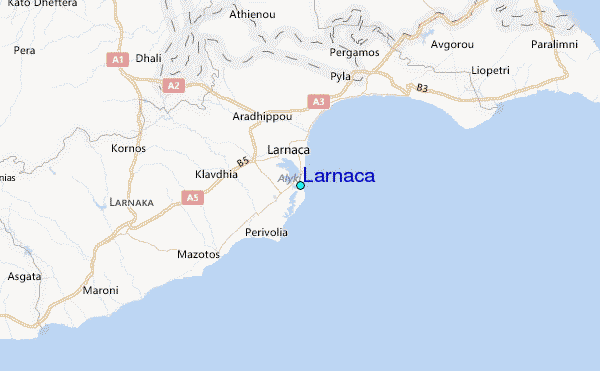 Larnaca Tide Station Location Map