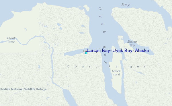 Larsen Bay, Uyak Bay, Alaska Tide Station Location Map