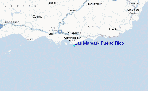 Las Mareas, Puerto Rico Tide Station Location Map