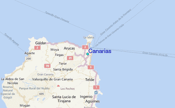 Canarias Tide Station Location Map