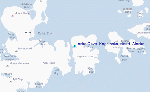 Laska Cove, Kagalaska Island, Alaska Tide Station Location Map