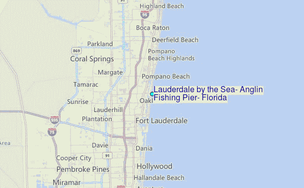 Lauderdale by the Sea, Anglin Fishing Pier, Florida Tide Station Location Map