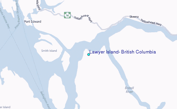 Lawyer Island, British Columbia Tide Station Location Map