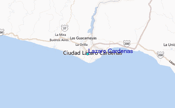 Lazaro Cardenas Tide Station Location Map
