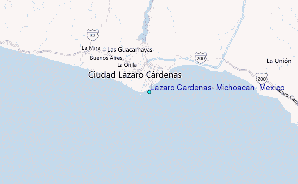 Lazaro Cardenas, Michoacan, Mexico Tide Station Location Map