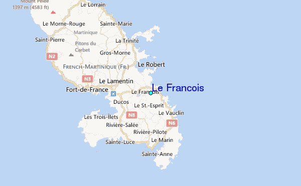 Le Francois Tide Station Location Map
