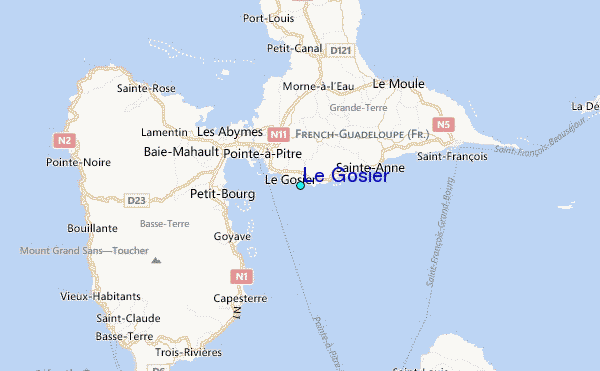 Le Gosier Tide Station Location Map