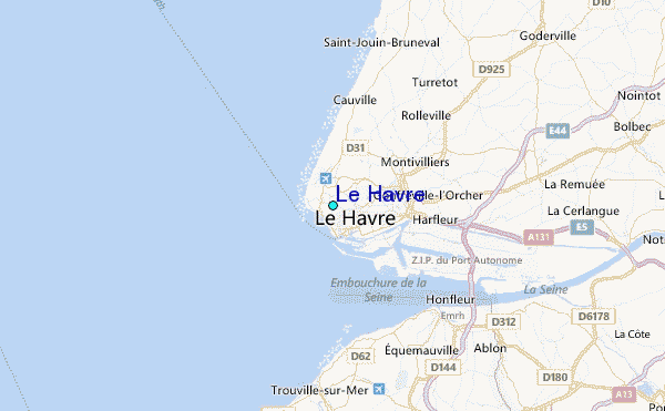 Le Havre Tide Station Location Map