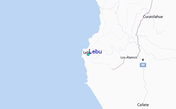 Lebu Tide Station Location Map