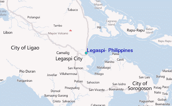 Legaspi, Philippines Tide Station Location Map