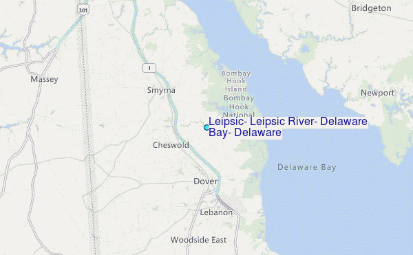 Leipsic, Leipsic River, Delaware Bay, Delaware Tide Station Location Map
