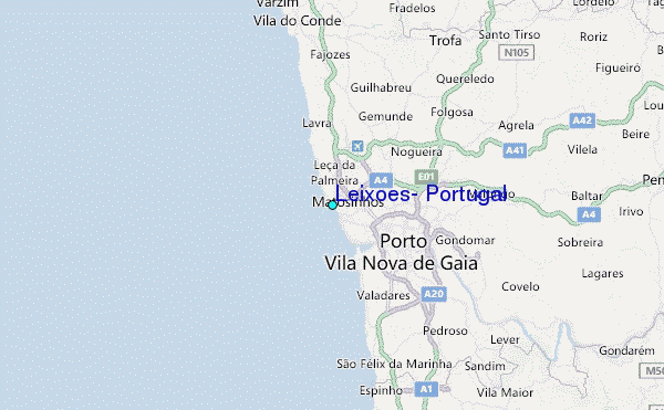 Leixoes, Portugal Tide Station Location Map