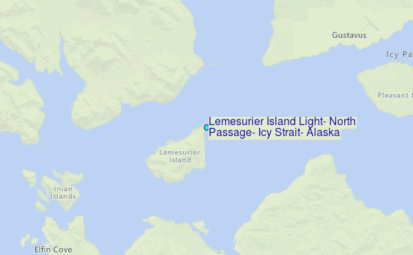 Lemesurier Island Light, North Passage, Icy Strait, Alaska Tide Station Location Map