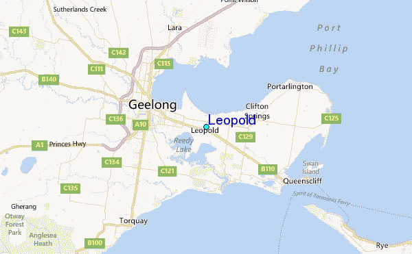 Leopold Tide Station Location Map