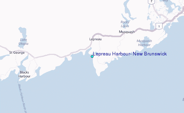 Lepreau Harbour, New Brunswick Tide Station Location Map