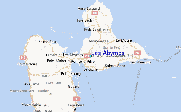Les Abymes Tide Station Location Map