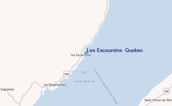 Les Escoumins, Quebec Tide Station Location Map